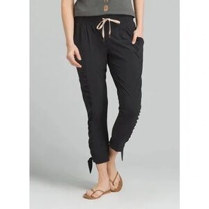 Prana Bindu Women's Black Tie-Hem Jogger Pants in Small